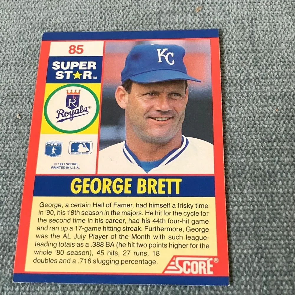 1991 Score Kansas City Royals Baseball Card Trading Card